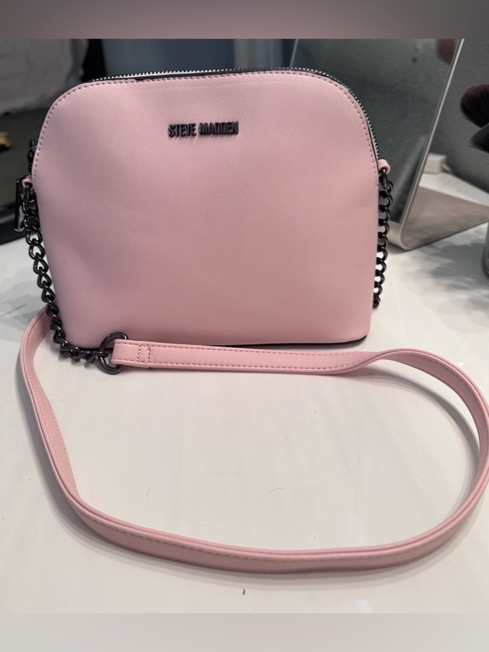 Steve Madden Blush Chain-Strap Crossbody